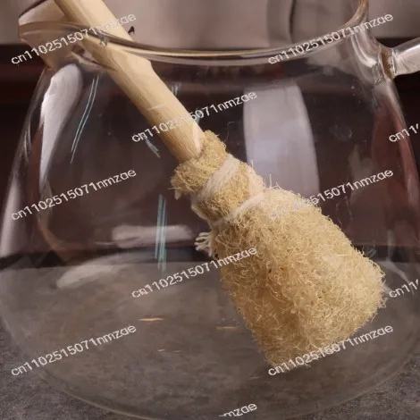 New natural loofah teacup bottle brush loofah flesh washing cup brush non-oil housework cleaning kitchen  1pcs