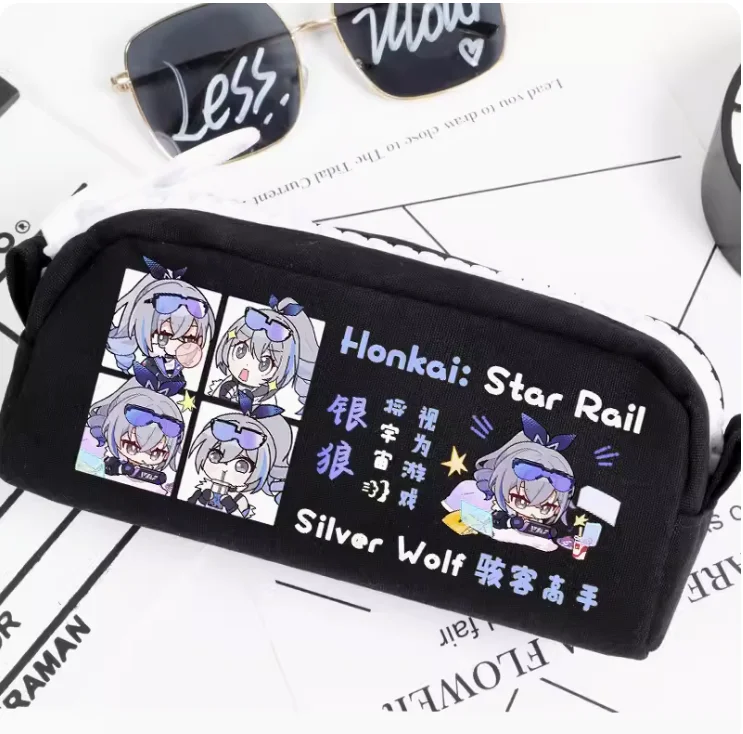 estojo de lapis anime honkai star rail lobo prateado bolsa de armazenamento oxford canetas escolares 1840 01