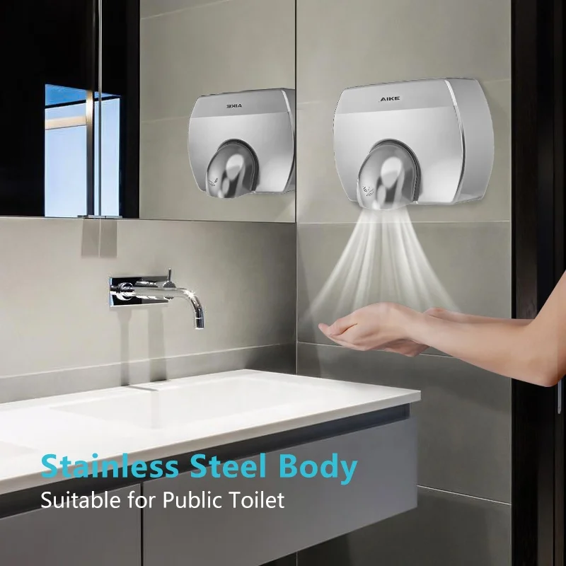 AK2830 SS304 Commercial Hand Dryer Compact Energy Saving, Touchless Fast Dry, Private Label Supported
