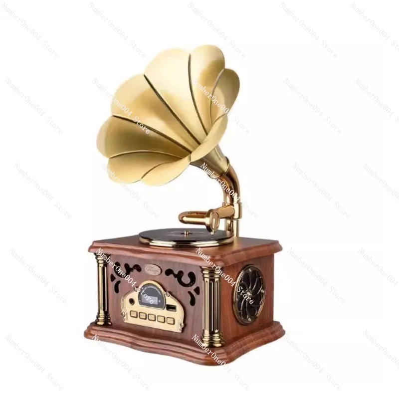 

Vintage Gramophone European Living Room Old Nostalgic Record Play Decoration American Vinyl Creative Stereo Bluetooth Sound Box