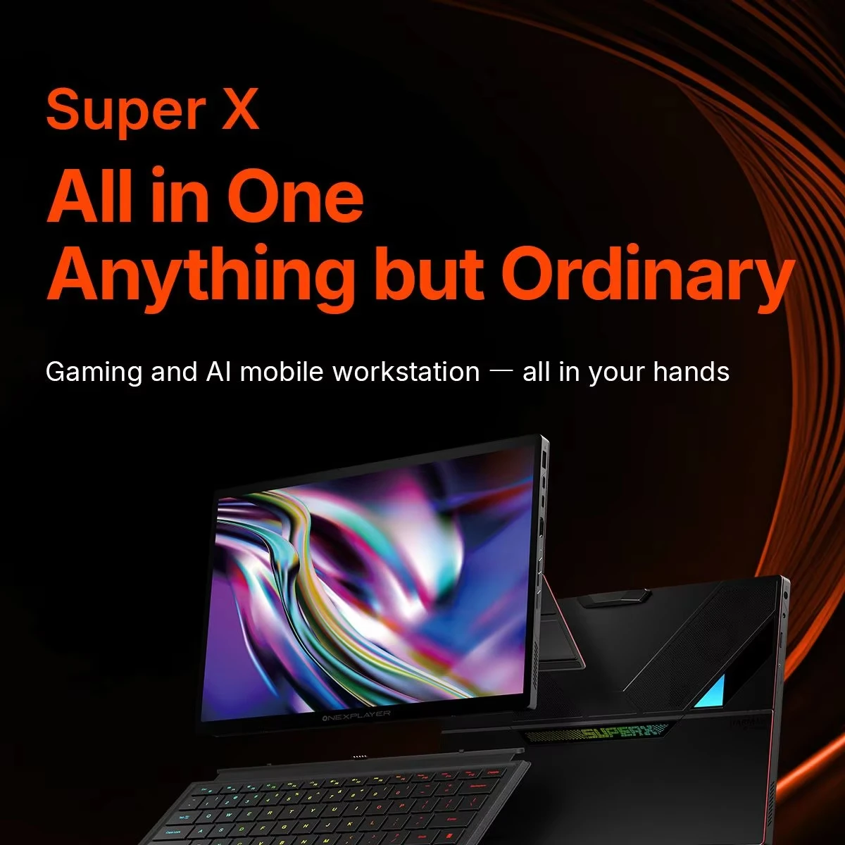 2026 AMD Ryzen AI Max+395 One XPlayer Super X 14" 2.8K AMOLED 60/120HZ Display Gaming Tablet-Laptop Hybrid Fingerprint Unlock