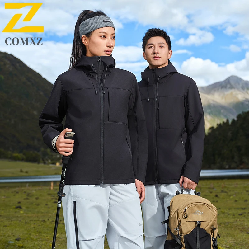 

Autumn Winter Men Jacket 2025 New Outdoor Thermal Stretch Fleece Windbreaker Softshell Waterproof Windproof Unisex Hiking Coat