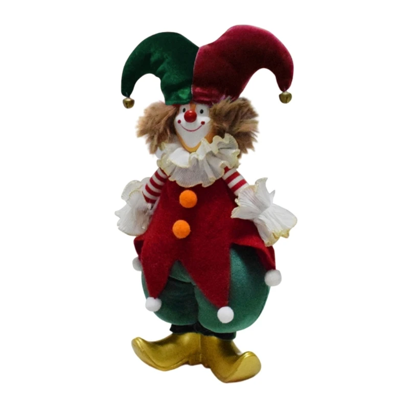 Distinctive Christmas Clown Figurine Festival Christmas Clown Sculpture Ornament Decorative Clown Statue Decoration H7EA