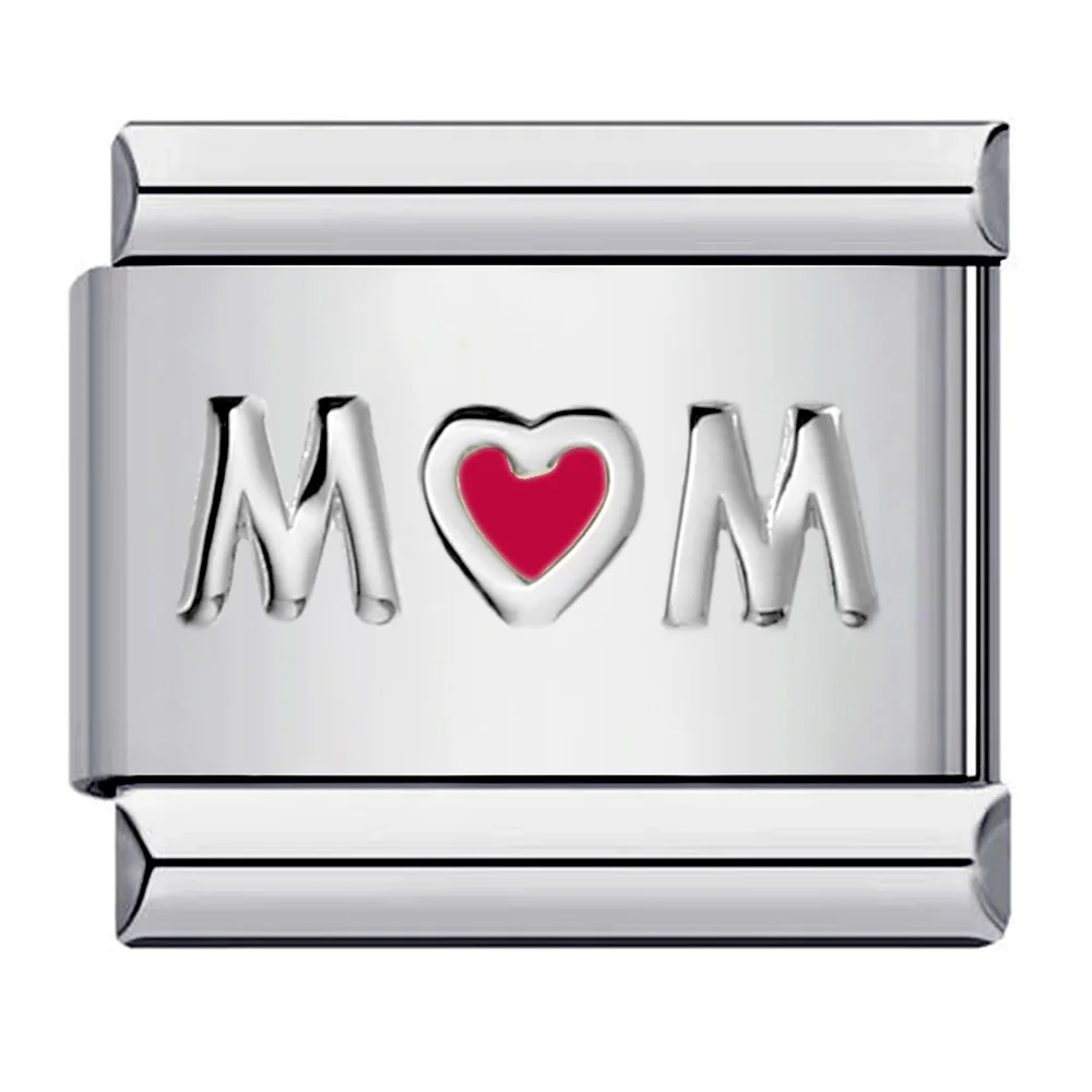 Neue trendige Geschenke, Liebe Mama, klassischer Charm-Handketten-Anhänger, italienische Gliederkette, passend für 9-mm-Armbänder, Edelstahl, Schmuck für die Göttin, DIY-Basteln – Detail 7