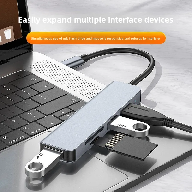 

Type-c/usb Five-in-one Multi-function Card Reader Tf/sd Docking Station with 1 Port 3.0hub Hub Docking Station