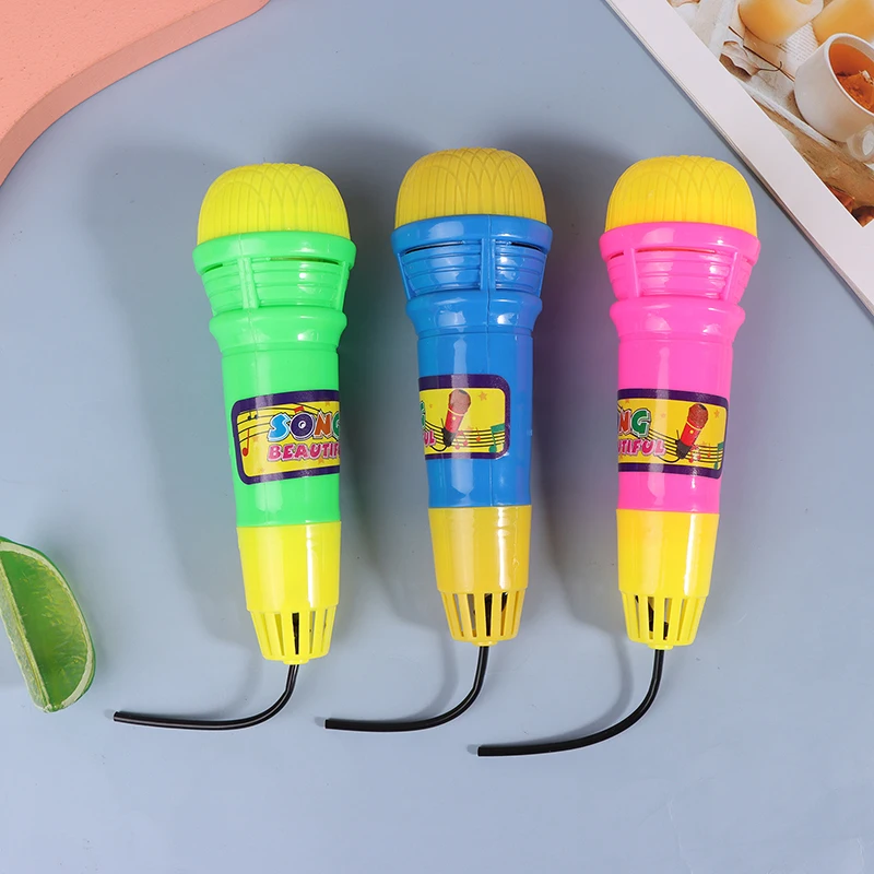 Simulated Microphone Props Funny Multicolor Echo Microphone Toy For Children Kids Early Education Eloquence Training Gift