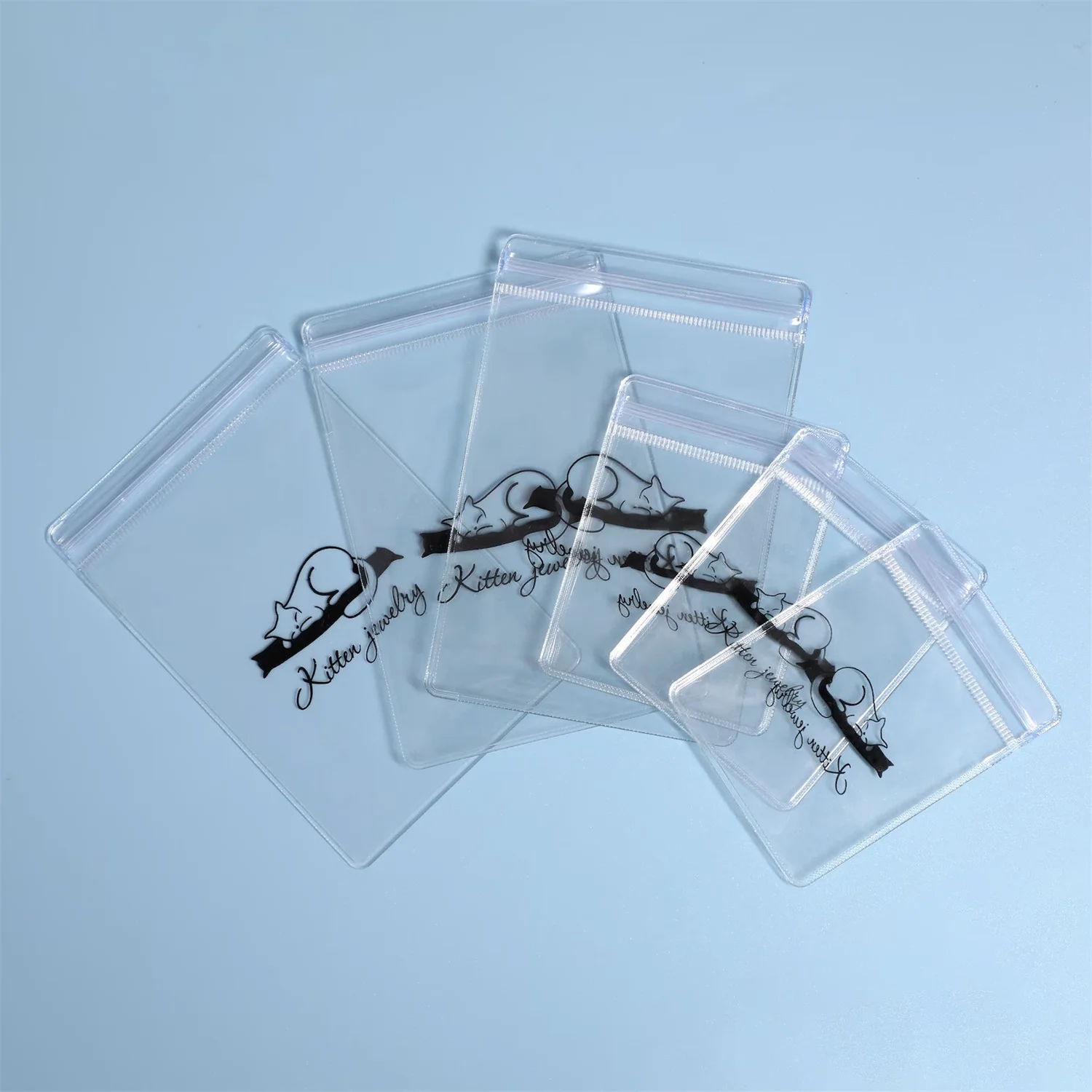 

100pcs custom jewelry pouch, pvc transparent bag，customized high-quality jewelry packaging, custom jewelry bag with you logo