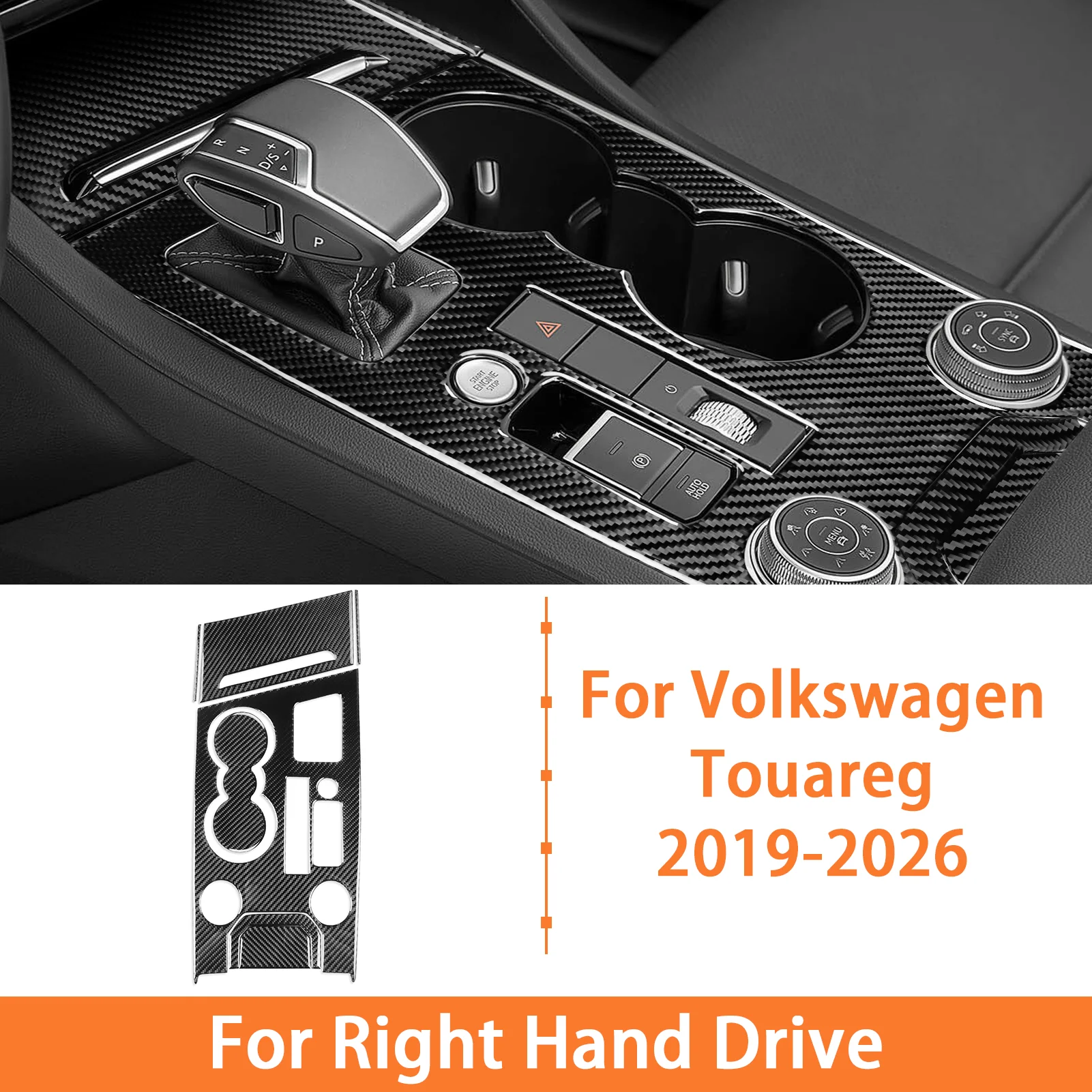 Voor Volkswagen Touareg 2019-2026 Carbon Fiber Interieur Accessoire Stickers Dashboard Ventilatieopeningen Center Console Versnellingspookpaneel