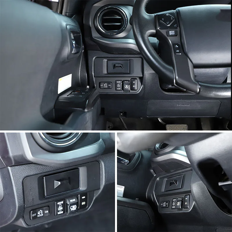 For Toyota Tacoma 2016-2022 ABS Black Car Central control Steering Wheel Left Side Drawer Storage Box Car Accessories