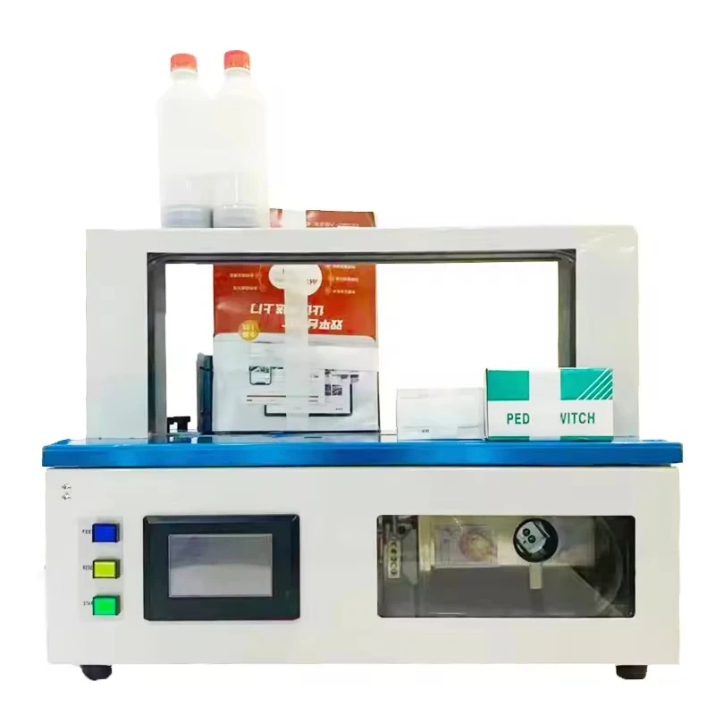 เครื่องรัดกระดาษกึ่งอัตโนมัติแบบใช้เครื่องกล  สำหรับรัดธนบัตร  ของใช้ในธนาคาร  ของใช้ทั่วไป  ใช้ระบบ PLC  ขับเคลื่อนด้วยมอเตอร์  ใช้สายรัด PP