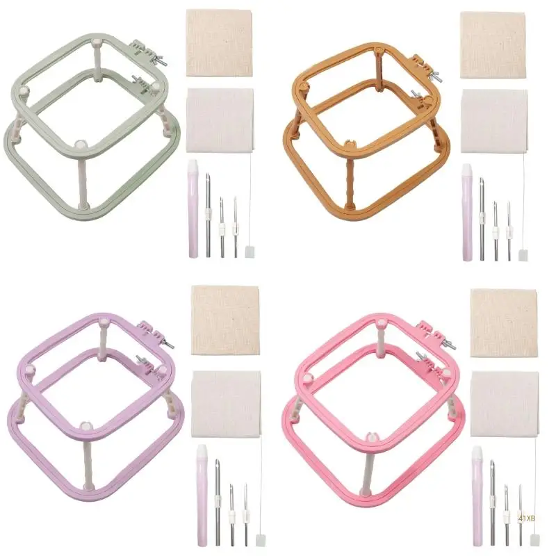 

41XB Crosses Stitching Hoop Adjustable Embroidery Hoop Double Layer Embroidery Frame Sewing Tool for Craft