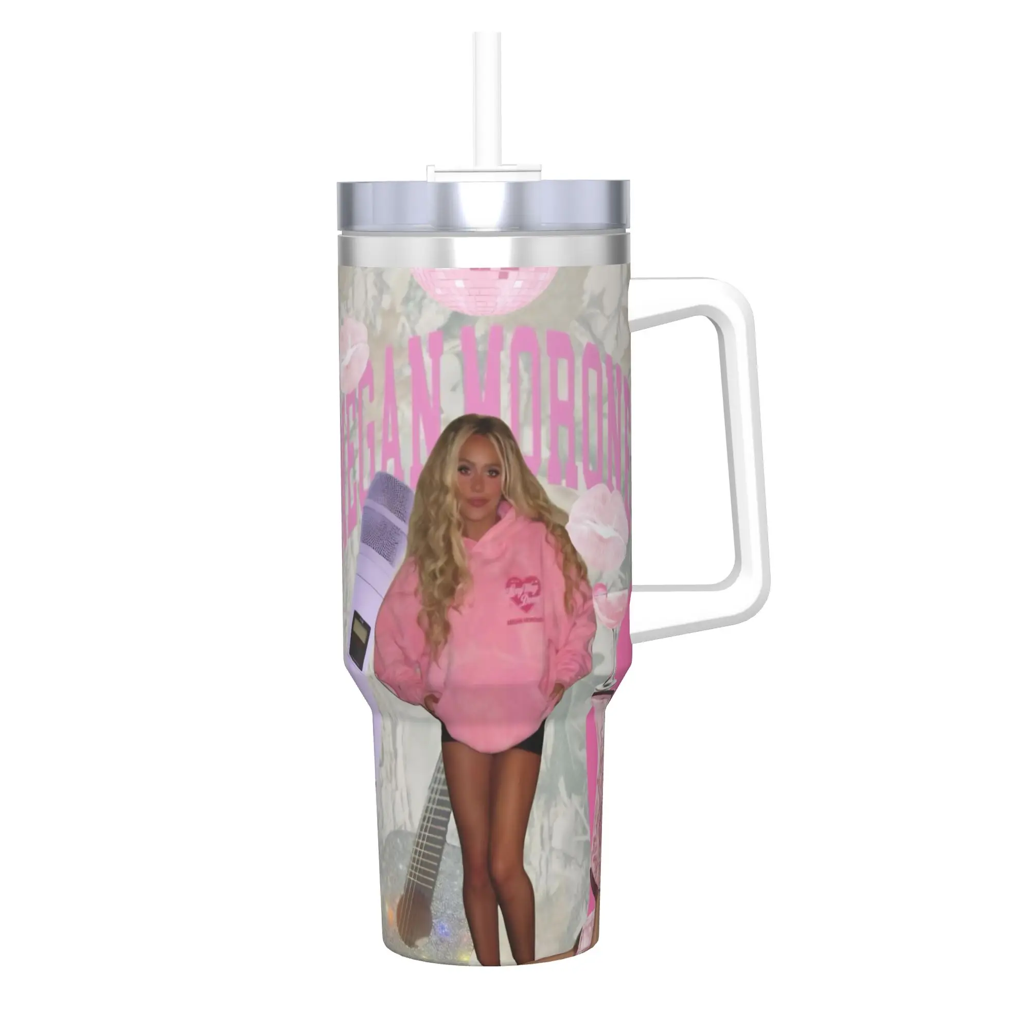 Megan Moroney Singer  Tumbler With Straw  Stainless Steel Mug Cups Double Wall Vacuum Insulated for Cold Or Hot 40oz
