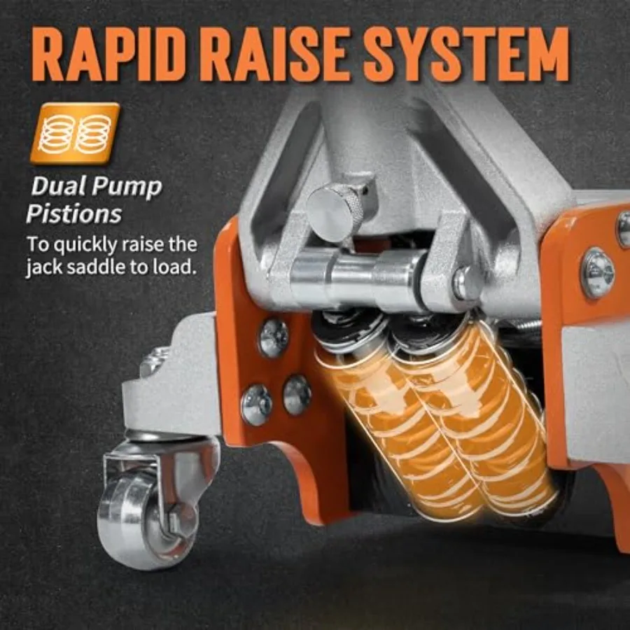 مقبس أرضية هيدروليكي منخفض المستوى من الألومنيوم والفولاذ 3 طن مع نظام مضخة مزدوج للرفع السريع في إصلاح وصيانة السيارات #3