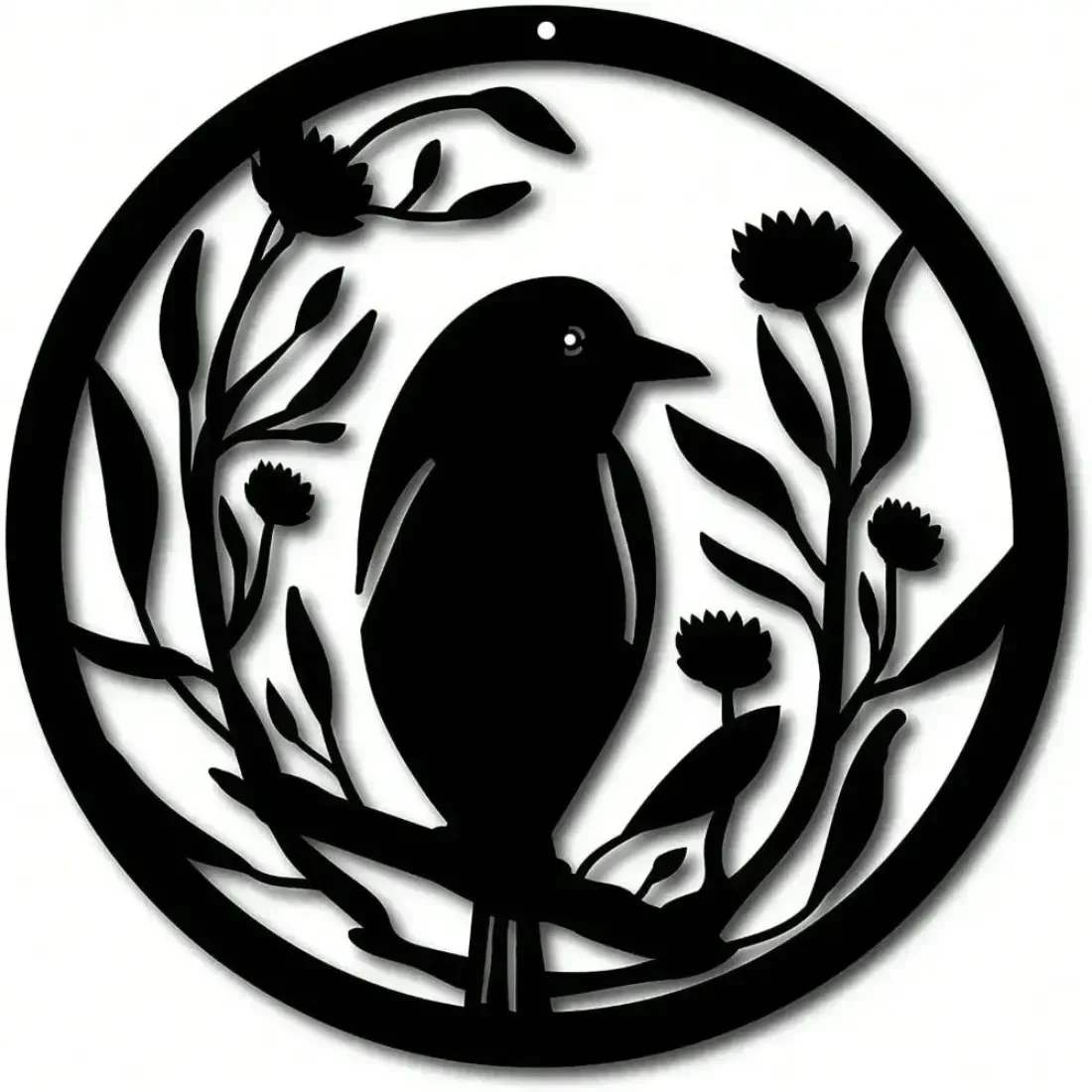 CIFBUY Metal Wall Art Bird Flower Sign Iron Craft Hanging Decor Indoor Outdoor Home Garden Plaque