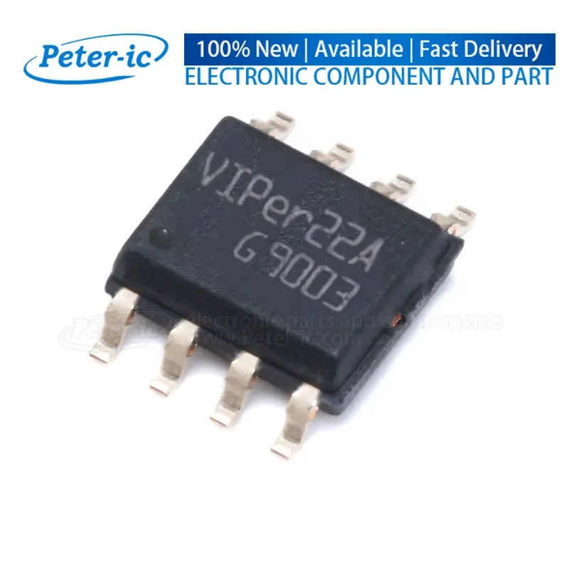 VIPER22ASTR-E SOIC-8 VIPer22A SOP8 60kHz 730V 8V AC-DC Controllers Regulators (5piece)