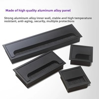 Black Aluminum Alloy Brushed Office Desk Cable Management Box Meeting Table Wire Cover Rectangle Hole Organizer Desk Accessory