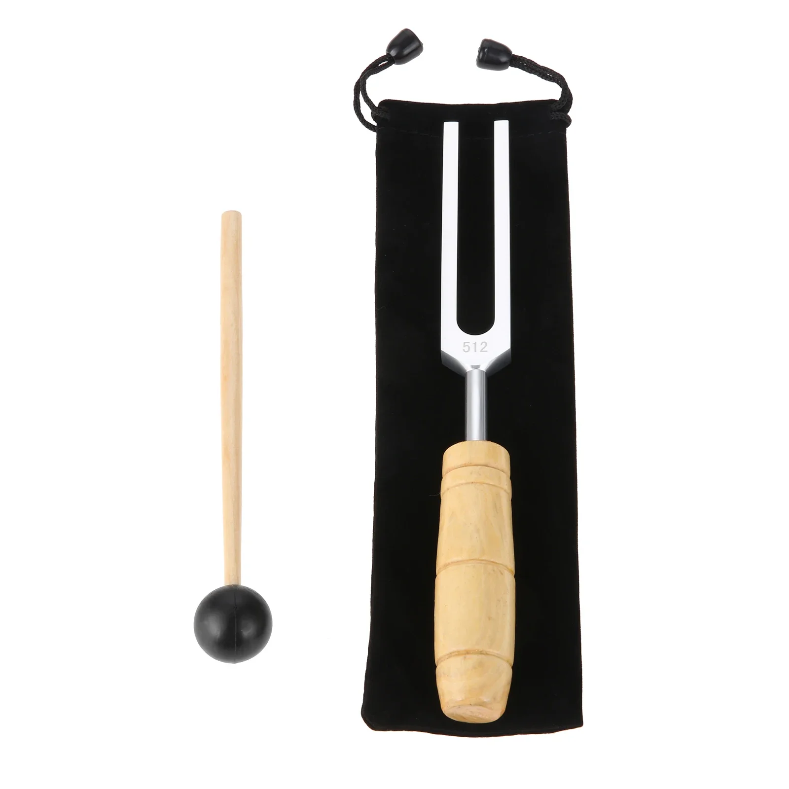 512Hz Handheld Tuning Fork with Silicone Sound Hammer and Cloth Bag for Stress Reliever Healing,Musical Instrument,Sound Therapy