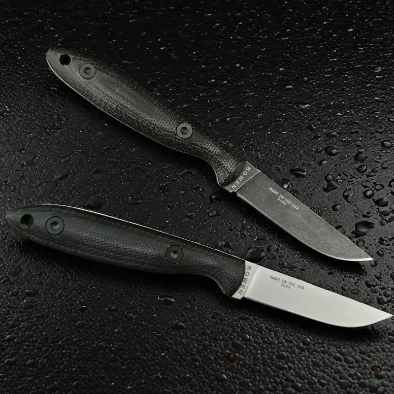 DC53 Steel Linen Knife Handle Outdoor Camping Tactical Knife Survival Portable Knife EDC Tactical Military Gear Kydex Sheath