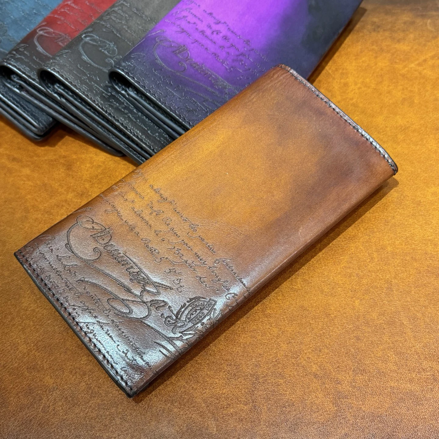 DIMY 2026 New Brand Vegetable Tanned Cowhide Long Wallet Real Pickup Bag Unisex Gift Business