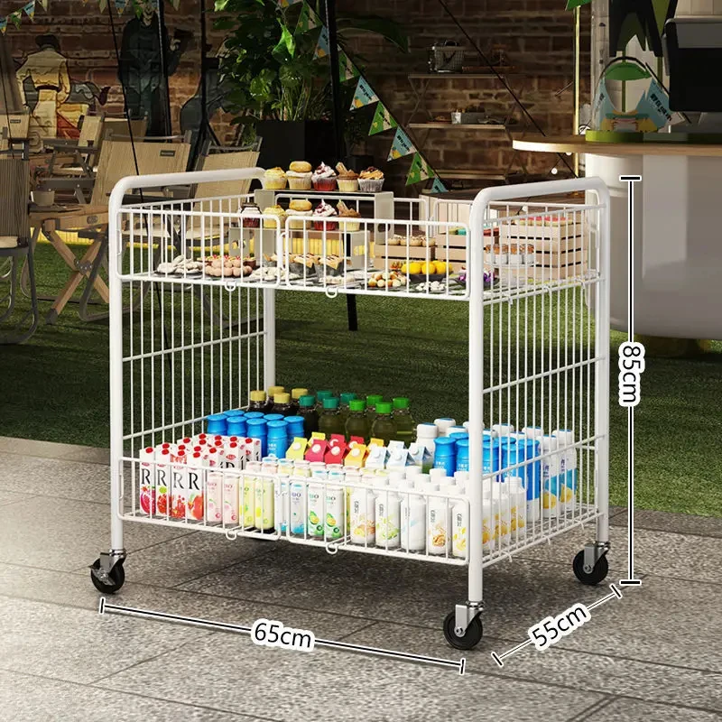 custom.Foldable Metal Trolley Display Racks Movable Clothing and Stall Shop Shelves Supermarket Shelving Solution