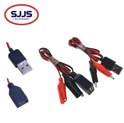 【1PCS】5v DC USB male head to test clip female head seat to power clip test line USB power cord electric battery power clip