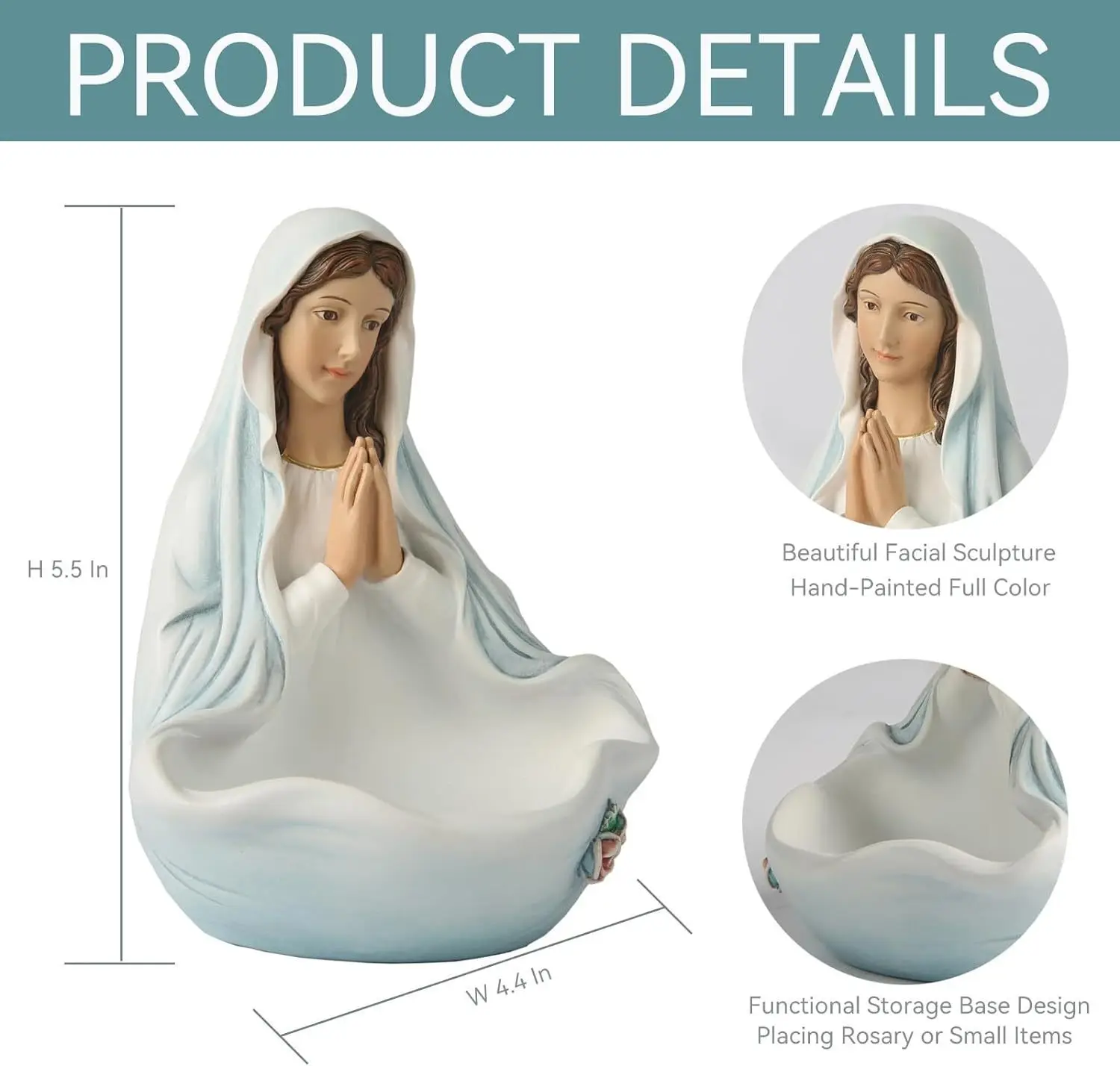 

Virgin Mary Decorative Bowl Bookshelf Console Desktop Design Ornament Home Decoration Gift