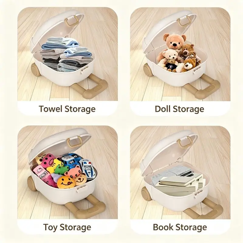 Mini Cute Kids Trolley Storage Case Durable Thick Shell Large Capacity For Kids Travel Storing Toys Snacks Daily Items
