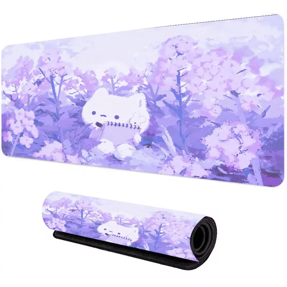 

Коврик для мыши с милым мультяшным котом, большой коврик для компьютерной офисной игры, настольные коврики XXL, резиновые противоскользящие коврики для игровой клавиатуры, длинные настольные коврики