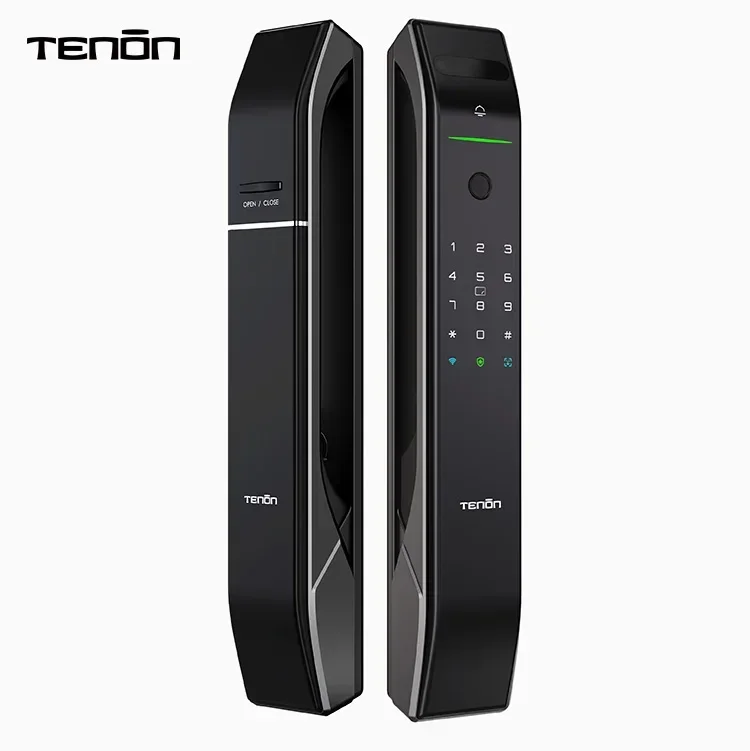 004 Tenon A7X Electronic Automatic Biometric Fingerprint Face Recognition Lock Tuya APP Wifi Card 3D Face Detection Smart Door L