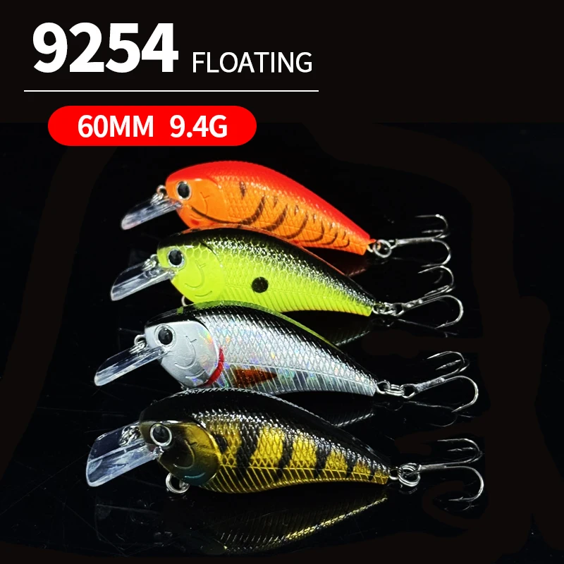 

9.4g 60mm Crankbait Fishing Lures Topwater Floating Wobblers Artificial Hard Bait for Pike Bass Plastic Swimbait Pesca Equipment