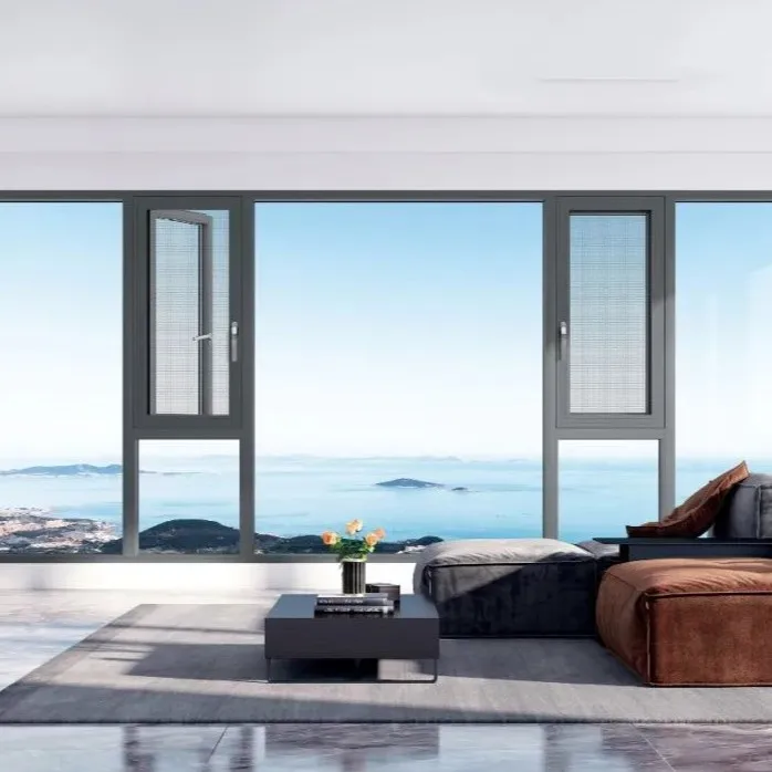 2025 Custom Aluminum Windows with High Airtightness Glass for Villas Open Style Fixed Hot Sale for Home Use