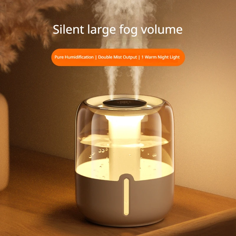 HOMEFISH 6.8L Large Capacity Humidifier USB Dual Spray Desktop Humidifier With Night Light For Home Bedroom Dorm Office image 4