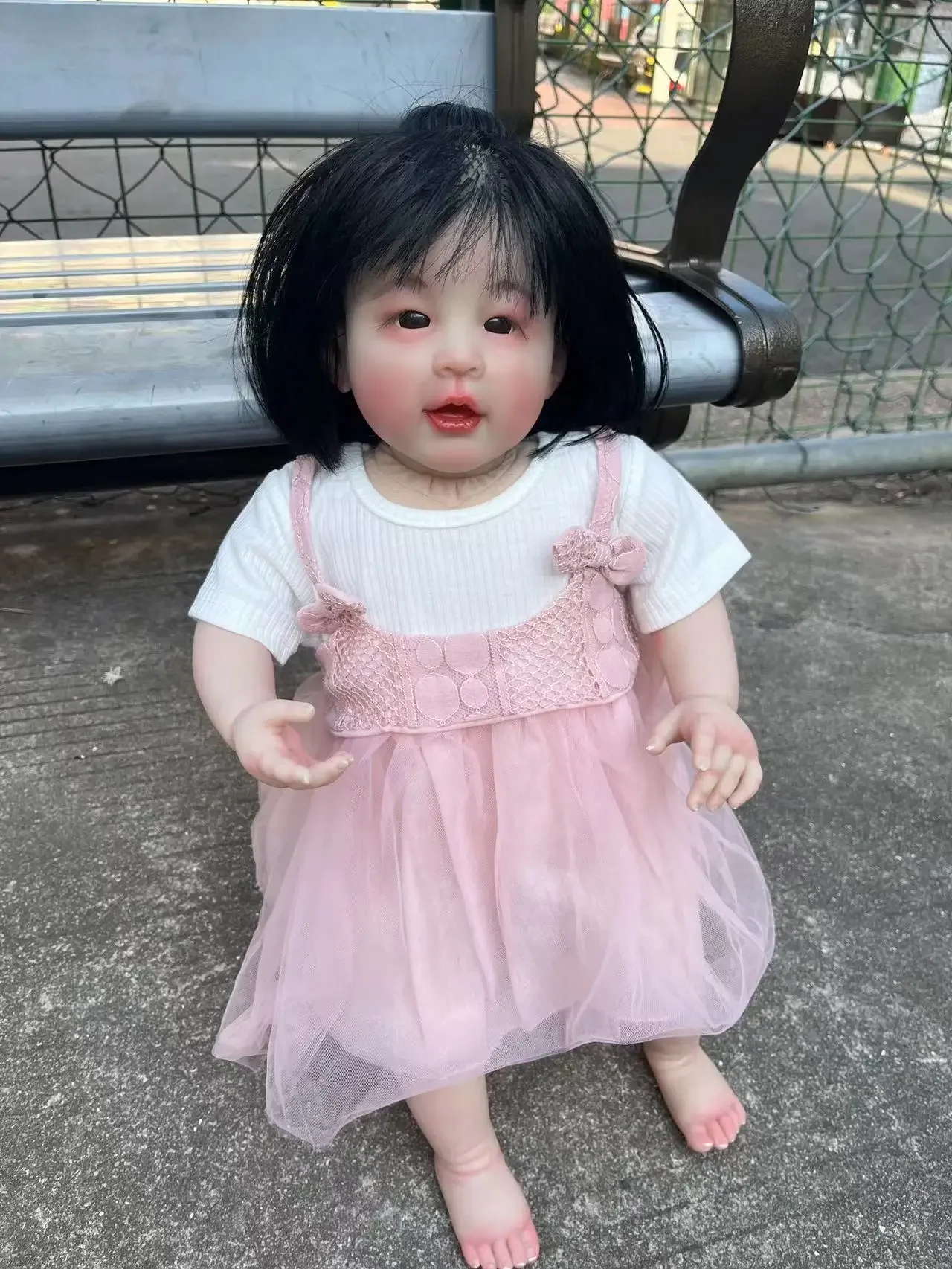 Customized Limited Supply 50cm Reborn Baby Doll Meili With Hand-Rooted Hair Painted Kit DIY Part Christmas Gift