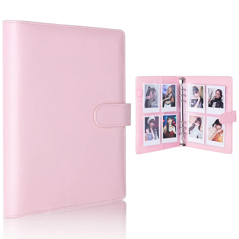 A5 دفتر Photocard الموثق 25 قطعة صفحة (4 شبكات) بولي Leather الجلود فضفاضة ورقة المنظم صور الموثق كتاب Kpop ألبومات الصور بطاقات المعبود #1