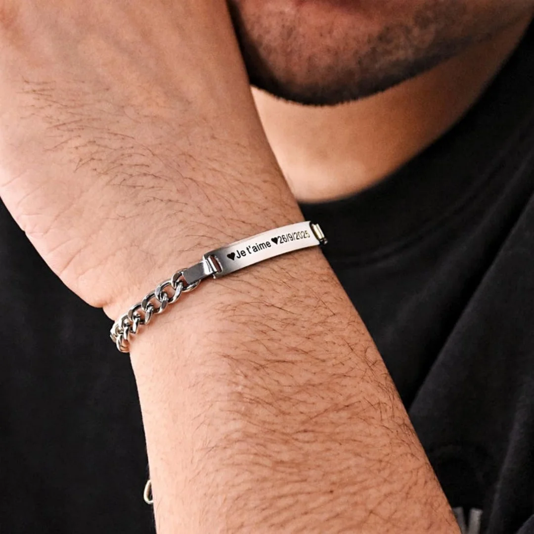 

Custom Name Bracelet for Women Men's Gold Chain Engraved Initial Jewelry Father's Day Gift for Husband Boyfriend