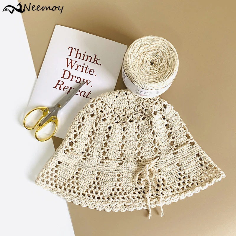 

6 Shares Cotton Linen Yarn Crochet for knitting DIY Hand Knitted Mesh Panel Crochet Bag Coaster Blanket 100G/Balls