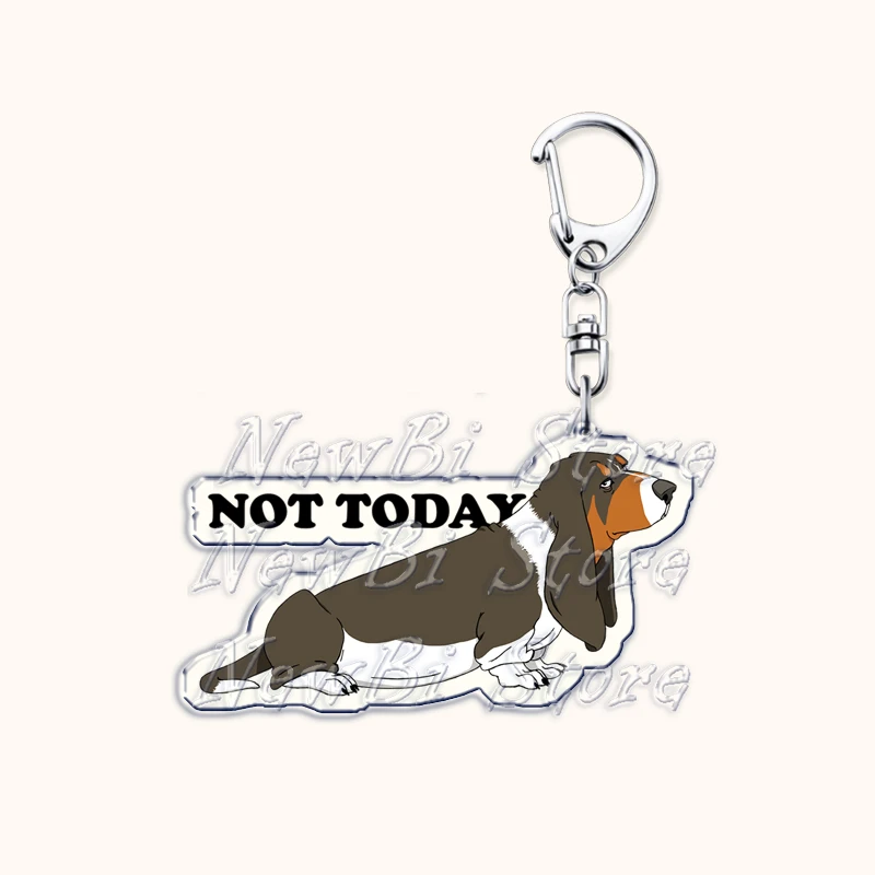 Funny Basset Hound Dog Keychains for Accessories Bag Cute Key Chain Ring Jewelry Pet Puppy Dog Lover Animal Gifts Fans Keyrings