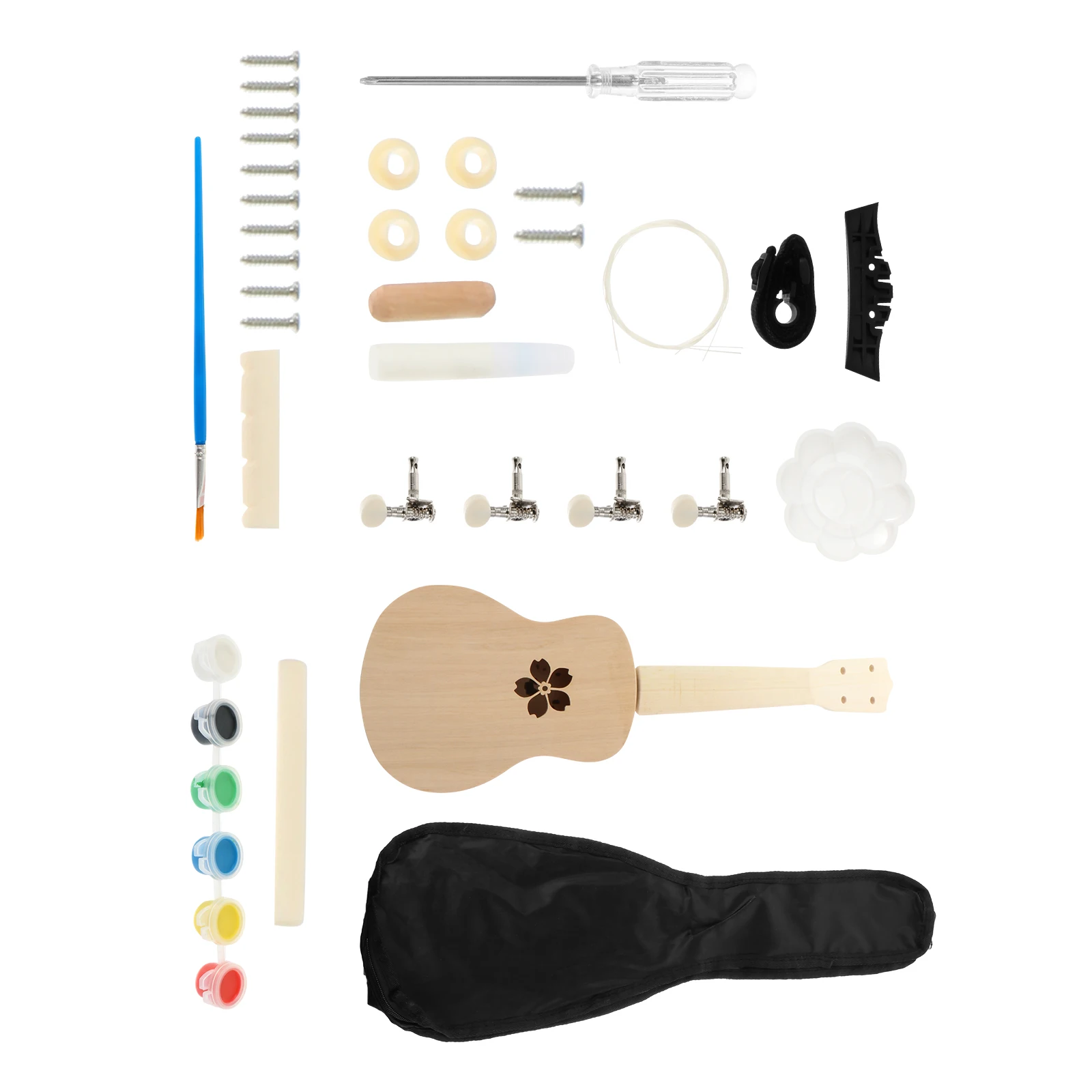 

1 set Ukulele Material Accessories Kit DIY Handmade Paintable Musical Instruments Toy Craft Project Ukulele Diy Kit Family Fun