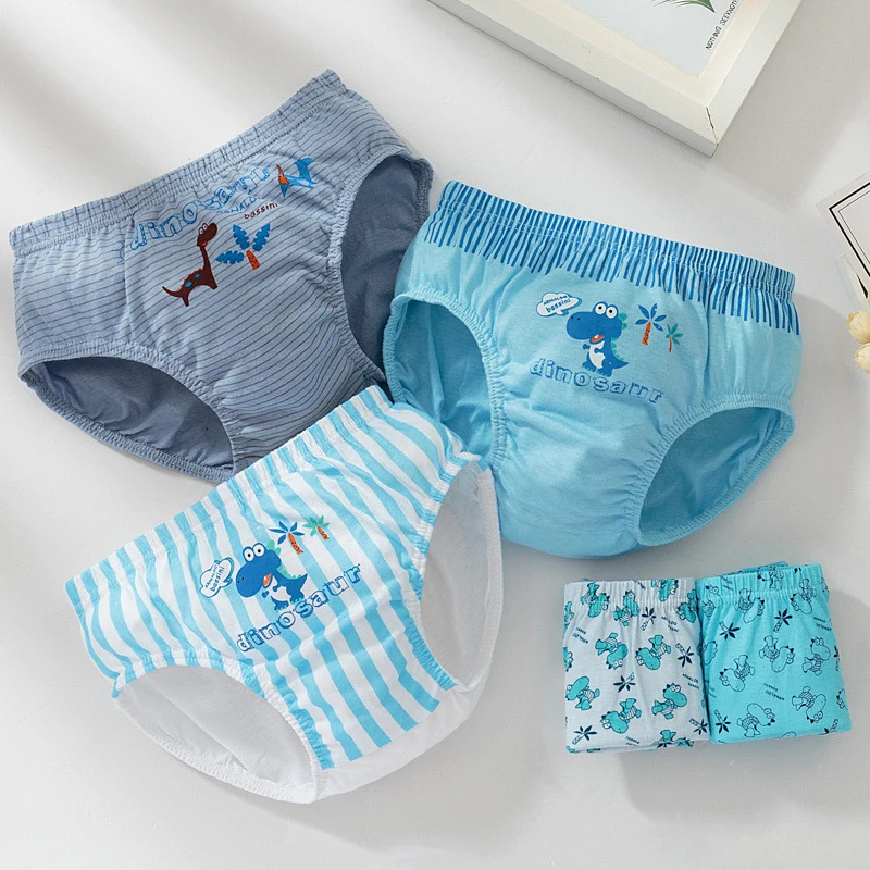 LJMOFA 5 Pcs/Lot 2-13T Boys Underwear Cotton Children Cute Car Mickey Briefs Dinosaur Cartoon Kids Panties B149