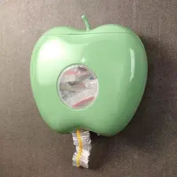 Wall Mounted Fresh Keeping Bag Storage Box Transparent Punch-free Dustproof Apple Shape Disposable Cling Film Bath Cap Container
