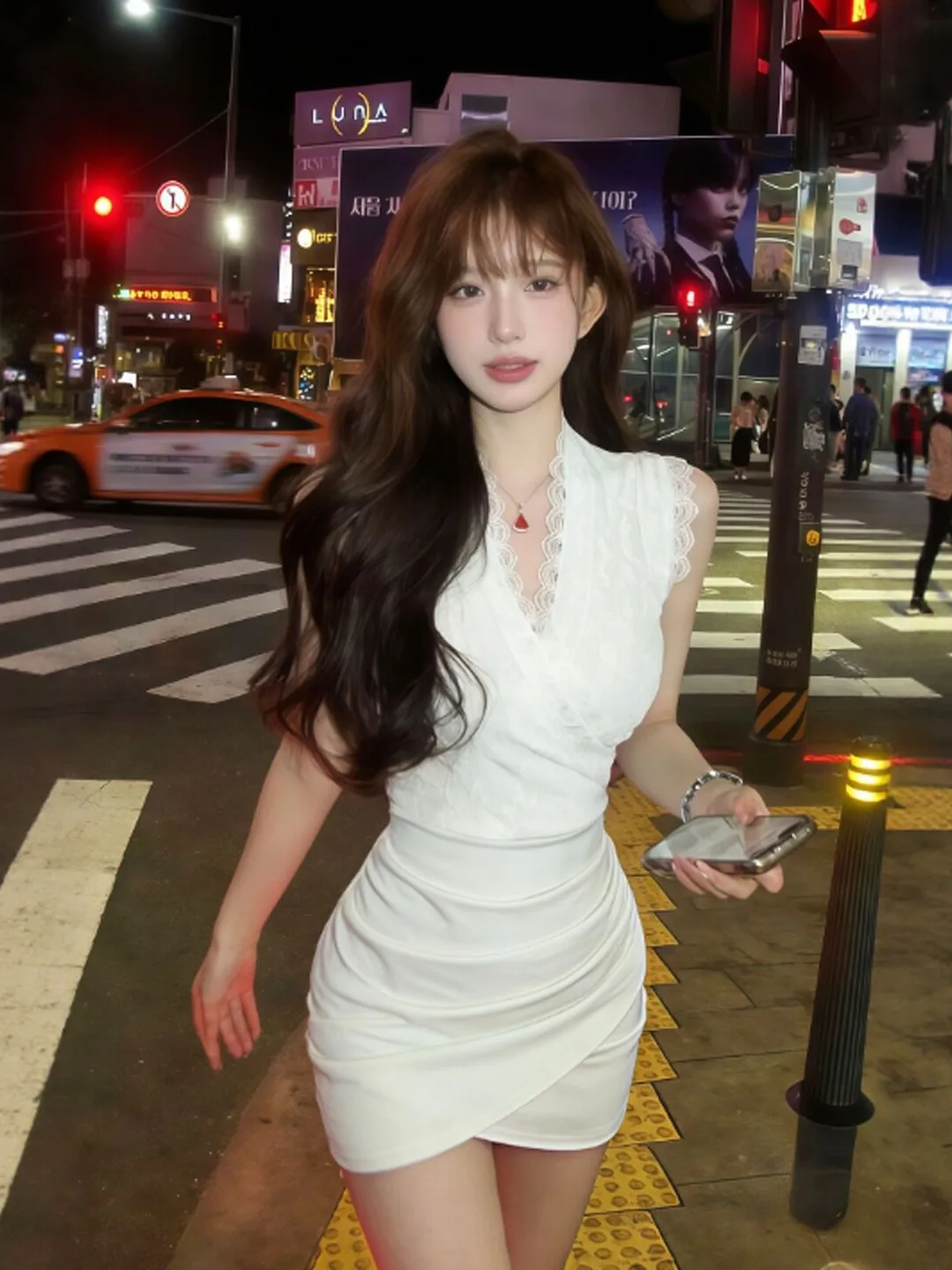 

Unique V-neck Waist-cinched Bodycon Short Skirt Dress Sexy Pure Desire Summer Fashionable Cotton Lace Sleeveless Dress