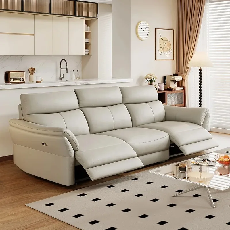 

Космическая электрическая кабина, многофункциональный кожаный диван для гостиной, небольшой домашний кинотеатр, линейный комбинированный диван для трех человек