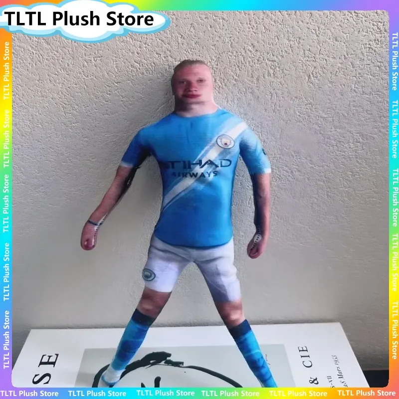 28CM Football Star Erling Haaland Plush Toy Flexible Joint Stuffed Cotton Doll Cosplay Action Figure Soccer Fans Gift