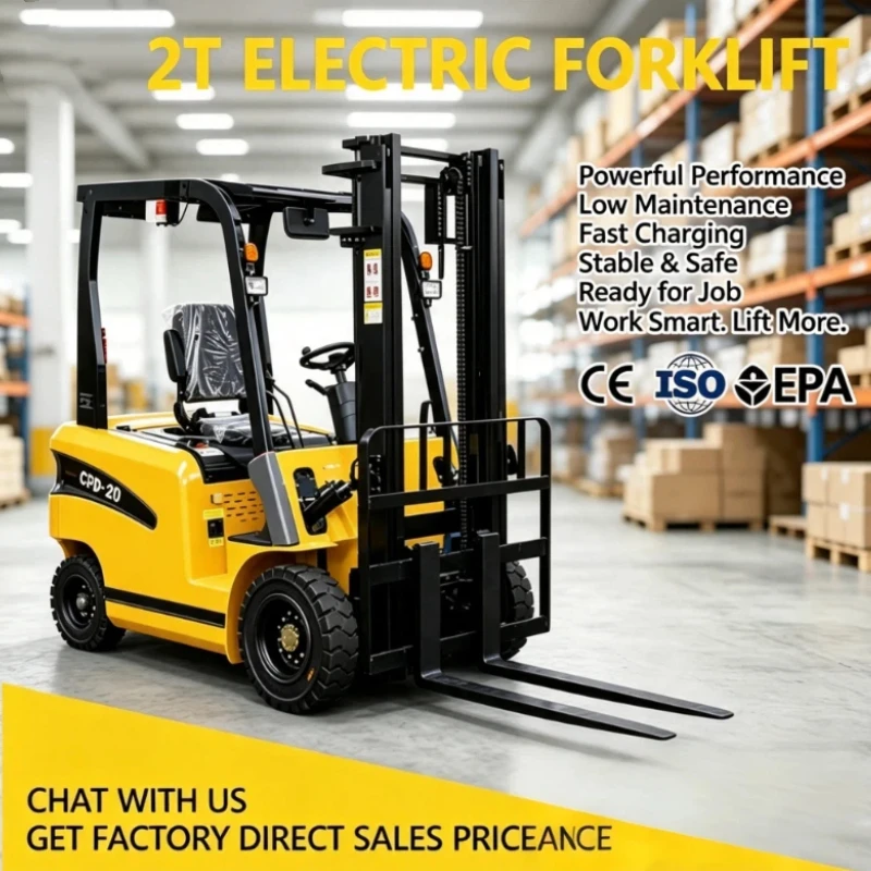 High Efficiency Customized Electric Forklift Truck With Multi‑Attachments 2t Forklift For Factory Cargo Stacking Stable Control