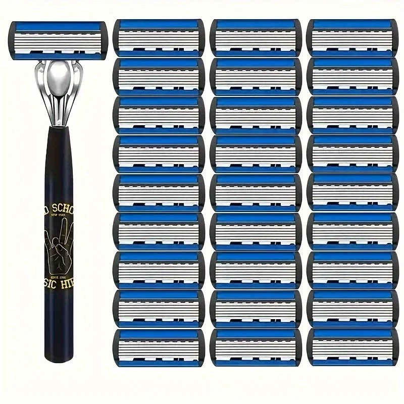 Men's Classic Shaver, Multi-layer Stainless Steel Blade, Double Aloe Lubrication Strip, Safe and Comfortable Shaving Effect