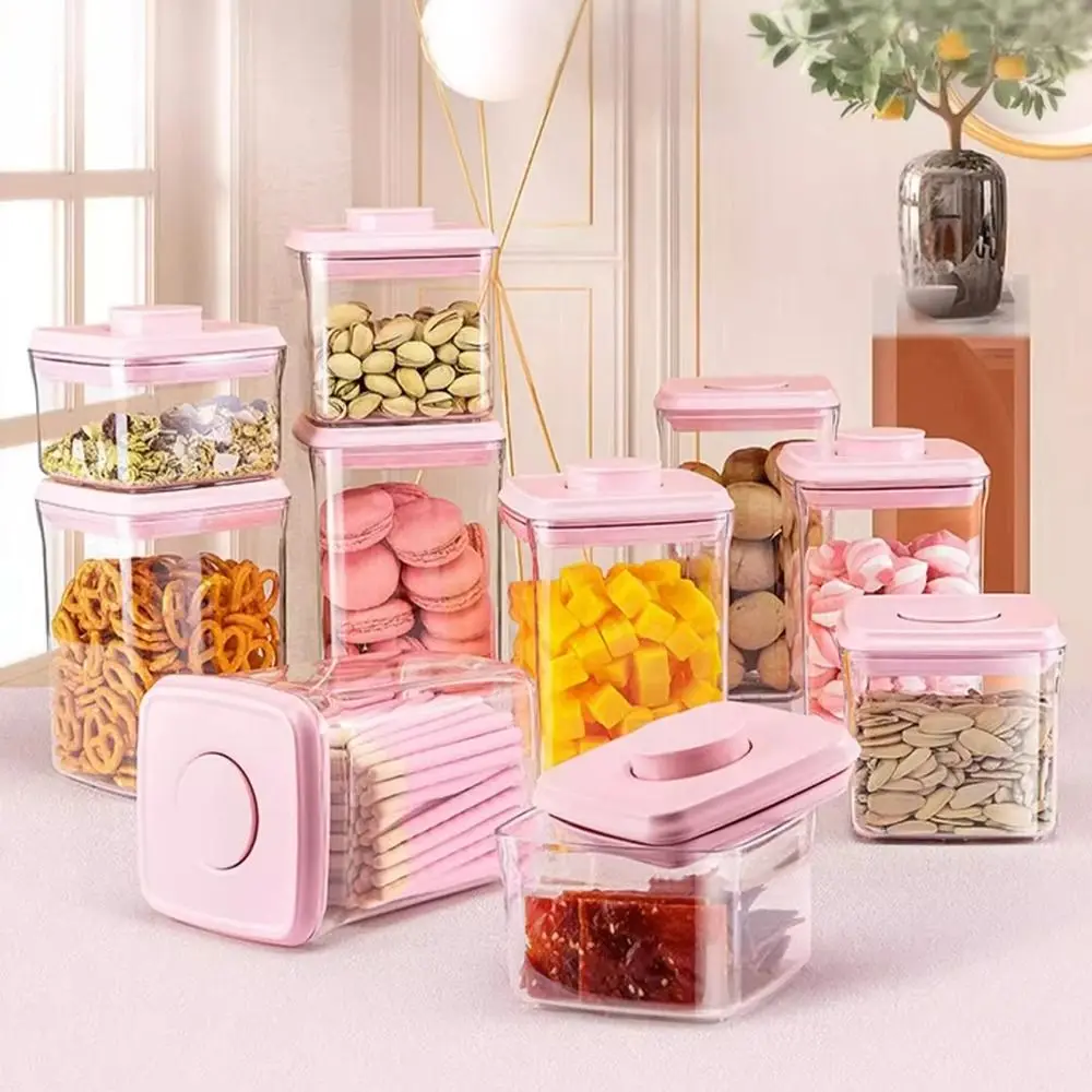 Food Grade Airtight Food Storage Containers Sealed Leak-proof Cereals Storage Box One Button Opening Detachable