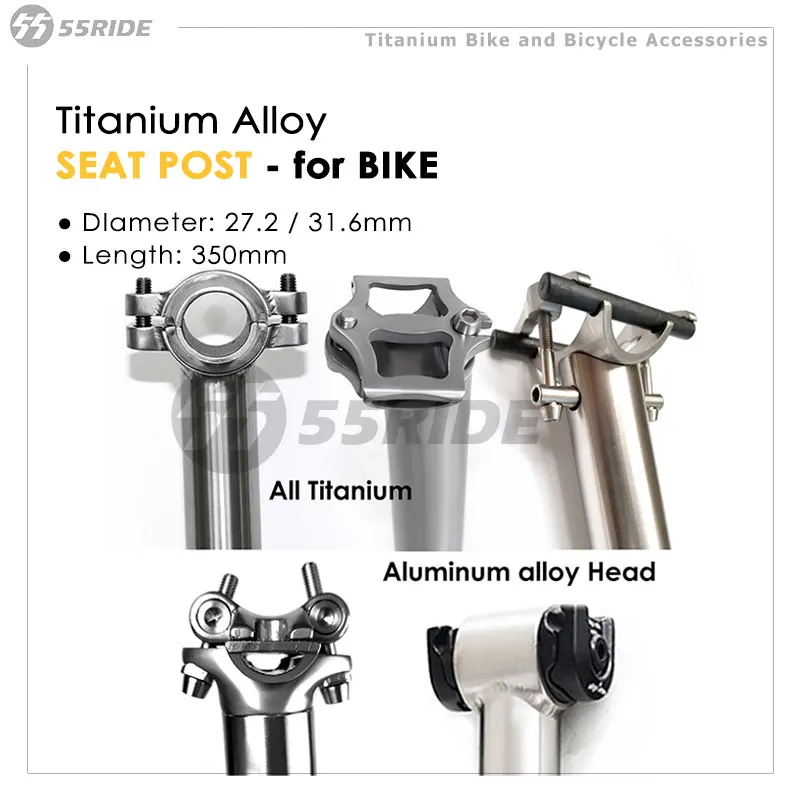 Titanium Bicycle Seatpost Road/Mountain Seat Tube Bicycle Parts 27.2/31.6*350mm Cycling Accessories