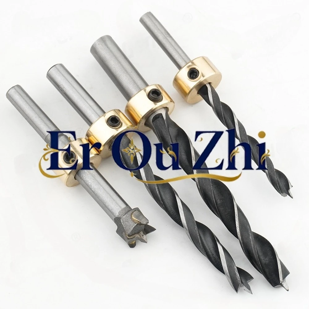 Woodworking Three-point Drill Twist Drill Positioning Step Hinge Hole Opener Hexagonal Inclined Hole Set