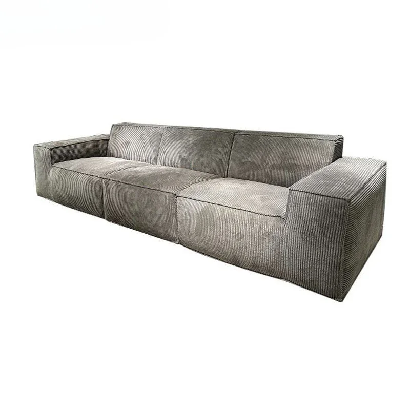 Fabric compression sofa corduroy household small apartment straight row full sponge sofa