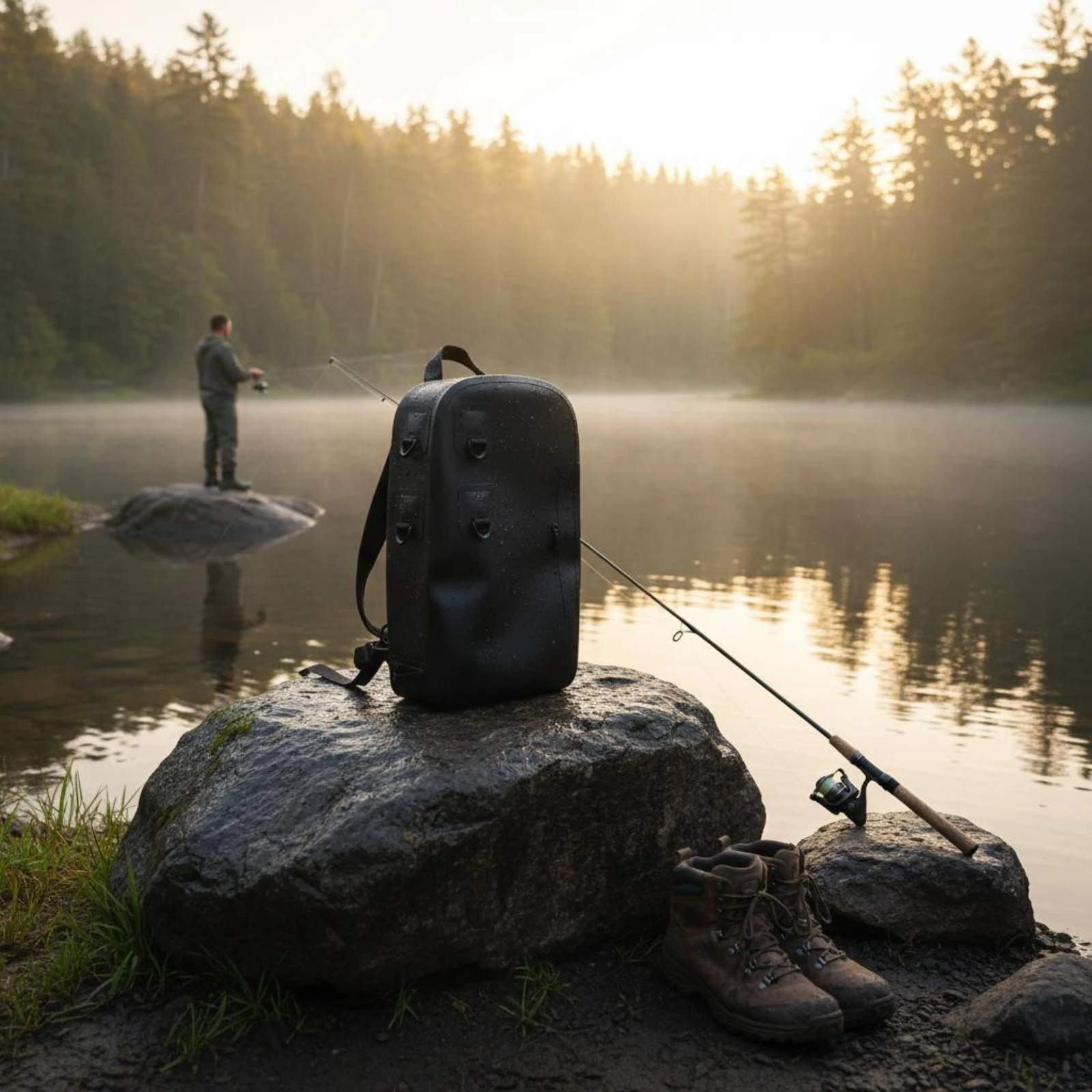 

Fishing Sling Bag Handsunrestricted Fishing Sling Backpack Lure Storage Bag Lightweight Rod Holder Backpack Adjustable Straps